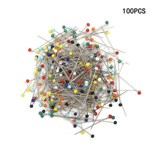 100 Pcs/box Round Head Clothing Pin Dressmaking Corsage Florists Sewing Pins And Pearl Needles Tools Accessories Crafting pin mix doily pins,positioning needles,fixed crafts stick needles,fixe
