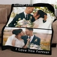 thumbnail image 4 of Custom Blanket with Photos Text Customized Blanket Personalized Flannel Throw Blankets for Adult Kid Birthday Christmas Fathers Mothers Valentines Day Customized Gift Blankets, 4 of 5