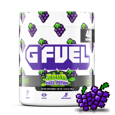 (2 pack) G Fuel Elite Energy and Endurance Formula Tub, Sour Pixel Potion, 40 Servings