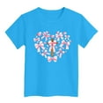 thumbnail image 4 of Toddler T Shirts Summer Child Girls Short Sleeve Round Neck Casual T Shirt with Bow Print Breathable Comfort Girls T Shirts Sky Blue 5 Years-6 Years, 4 of 4