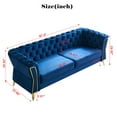 thumbnail image 4 of Chesterfield Button Tufted Sofa, Velvet Upholstered Couch with Removable Cushions and Metal Legs for Living Room Office Apartment, 4 of 12