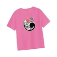 thumbnail image 2 of Tops de manga corta Ropa Dibujos animados Moda Casual Camisetas para mujer Tops de cuello redondo ROSA ROSA, 2 of 8