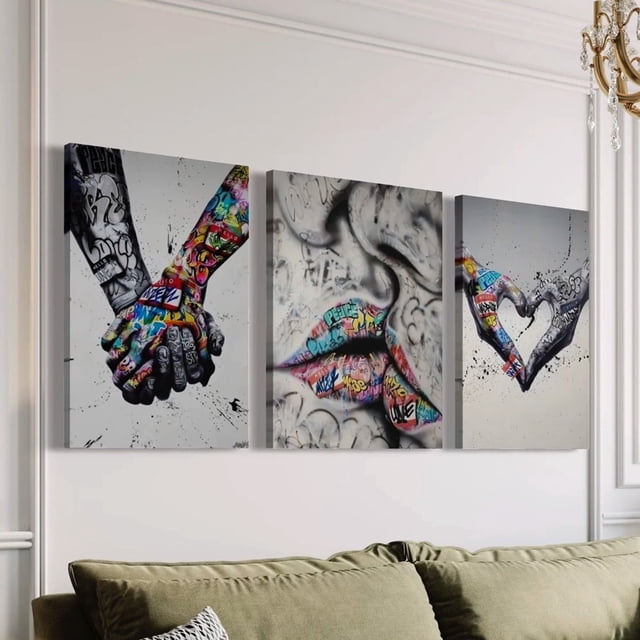 Set Cuadros Graffiti Love