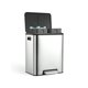 thumbnail image 1 of Elegante dual trash can - stainless steel 2x4 gal recycle bin con pedal lid & inner buckets - hands-free kitchen garbage solution, 1 of 6