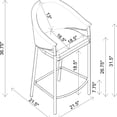 thumbnail image 6 of Solid Beige Fabric & Black Metal Frame / Comfortable Dining Stools for Dining Space Set of 2, 6 of 7
