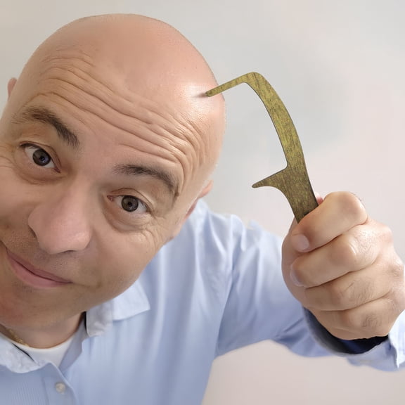 LOLIPPYY 1Set Novelty Wooden Hairless Comb and Brush Grooming Present