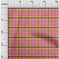 thumbnail image 1 of oneOone Cotton Jersey Pink Fabric Madras Check Quilting Supplies Print Sewing Fabric By The Yard 58 Inch Wide, 1 of 4