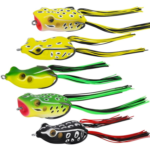 MadBite 5 Pack Frog Lure Kits Fishing Lures, Includes 3 Sillicon Leg ...