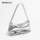 thumbnail image 2 of MABULA-Bolso de mano de piel auténtica para mujer, cartera de mano Coreana de plata 2023, con hombro descubierto, elegante, para teléfono Fivean unisex, 2 of 2