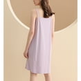 thumbnail image 3 of Defitshape Women's Sleeveless Nightgown Cotton Pajamas Dress Soft Comfy Modal Nightdress Summer Tank Knee-length Loungewear Light Purple Small, 3 of 4