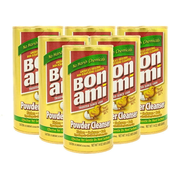 Bon Ami Polish and Cleanser Powder All-Purpose Cleaners, 14 Ounce, 6 Count