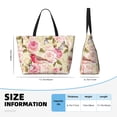 thumbnail image 4 of PAYOHTO Roses Birds Beige Large Beach Tote Bags for Womens Mens Sandproof Swim Pool Bag with Zipper for Travel Vacation, 4 of 7