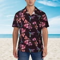thumbnail image 2 of Fuzoiu Humming Bird And Tropical Print Hawaiian Shirt for Men, Summer Beach Casual Short Sleeve Button Down Shirts, Men’s Beach Summer Shirts with Pocket,Medium, 2 of 7