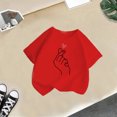 thumbnail image 5 of Girls Short Sleeve T Shirts Kids Cute Graphic Summer Tops Crewneck Basic Graphic Tees,X3-Red,7-8 Years, 5 of 5
