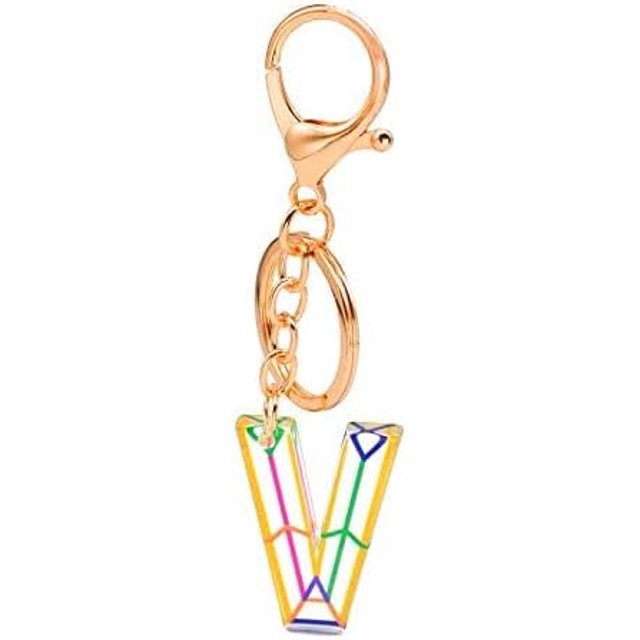 Letter Keychain,26 Letters A-Z Decorative Letter Keychain,Name Keychain for Women Girls Men Teenager Gift