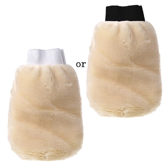 Synthetic Lambswool Polish Wash Mitt Soft Sheepskin Car Glove