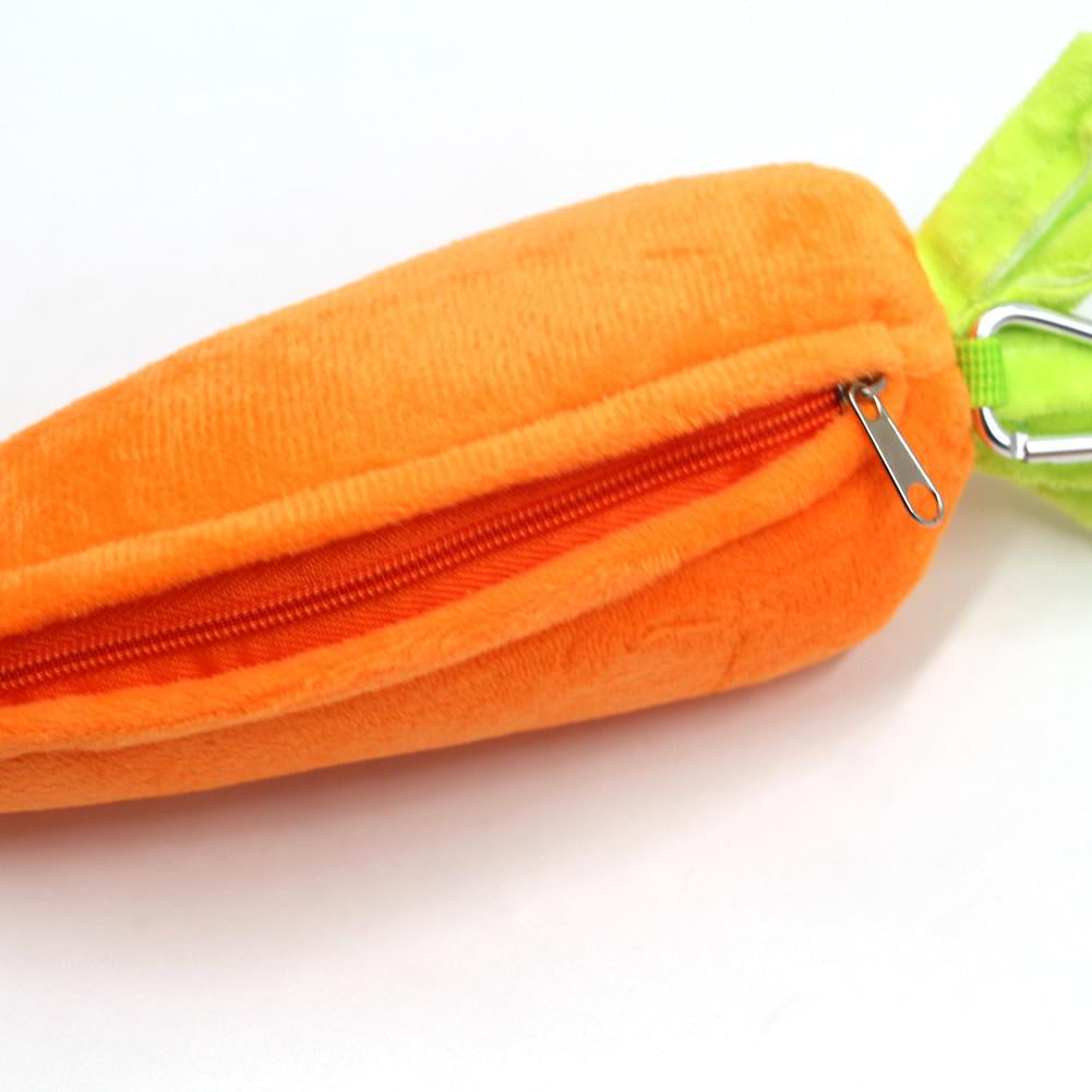 Cute Lint Carrot Pencil Case Cartoon Pencil Bags Stationery Students Gift 