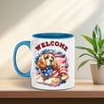 thumbnail image 3 of Cocker Spaniel Patriotic Welcome for 4Th of July Independence Day 11oz Accent Two-tone Mug Cockers Dog Lover Gifts Coffee Tea Cup - 00010, 3 of 5