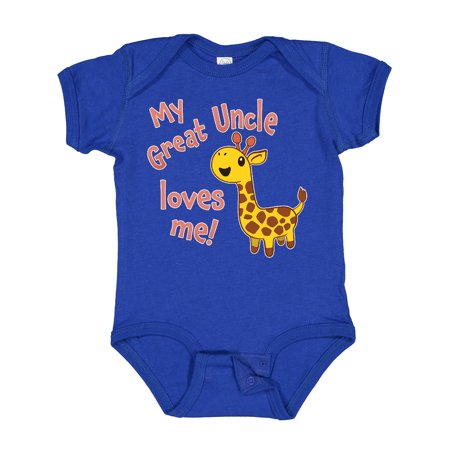 

Inktastic My Great Uncle Loves Me- Cute Giraffe Gift Baby Boy or Baby Girl Bodysuit