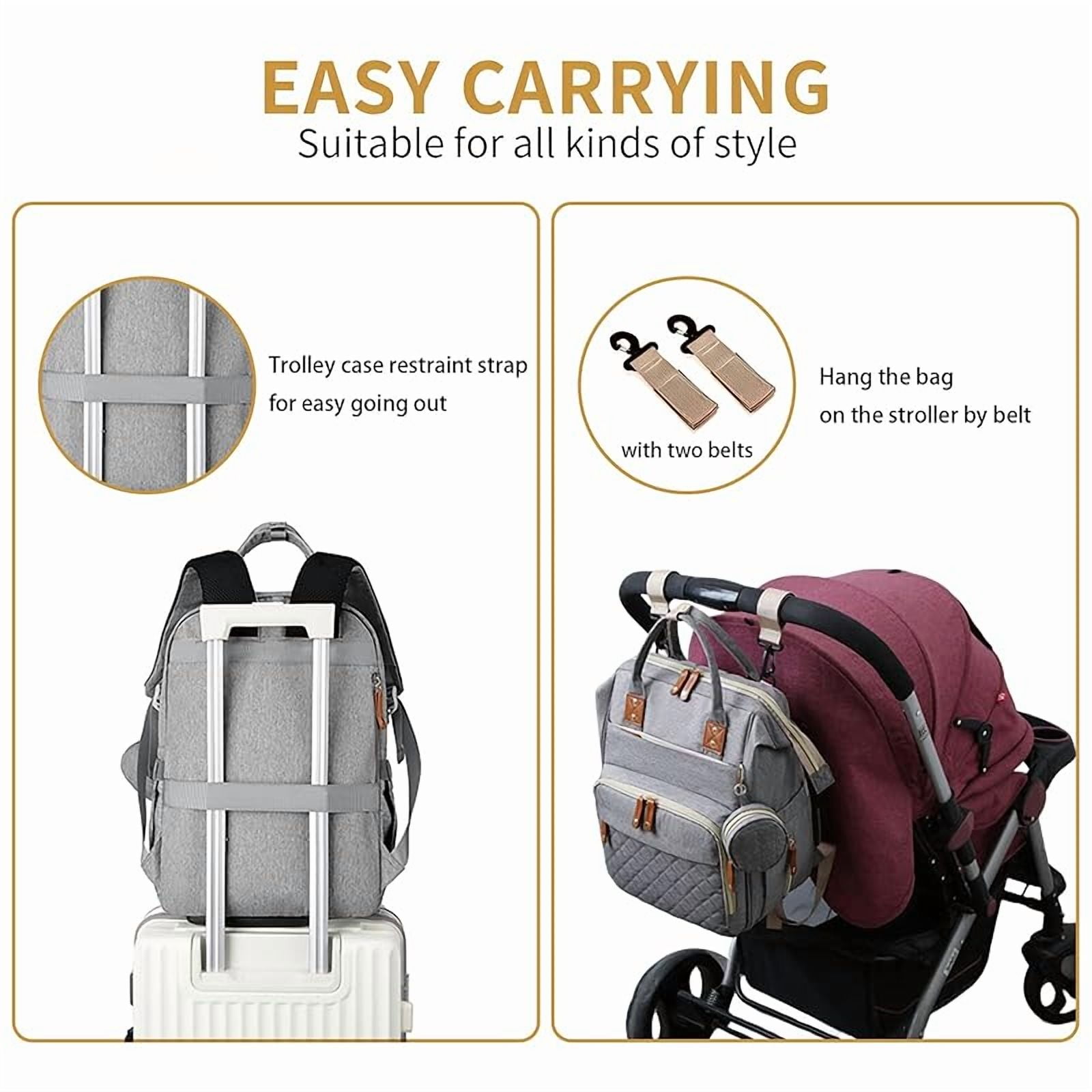 Diaper Bag Backpack with Changing Station, Foldable for Bady Toddler, 3 in 1 Large Capacity Newborn Essentials Organizer with Stroller Hook for Girls and Boys
