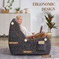 thumbnail image 6 of Leumius Bean Bag Chair, Oversized Comfy Beanbag Lounge Lazy Floor Sofa Accent Chair for Living Room, Bedroom Gray, 6 of 9