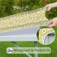 thumbnail image 6 of Beige Daisy Flower White Blooms Pattern Square Fitted Tablecloth with Elastic Edge,Square Table Cover,Washable Elastic Table Cover for Home Kitchen Party Decor 36"x36", 6 of 6