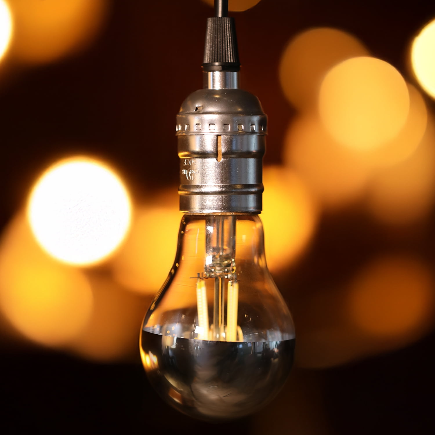 6 Pack A19 LED Dimmable Light Bulb, 4.5W(40W Eqv.), Anti Glare Half Chrome Bulbs, Silver Dipped E26 Base, 2700K Soft White
