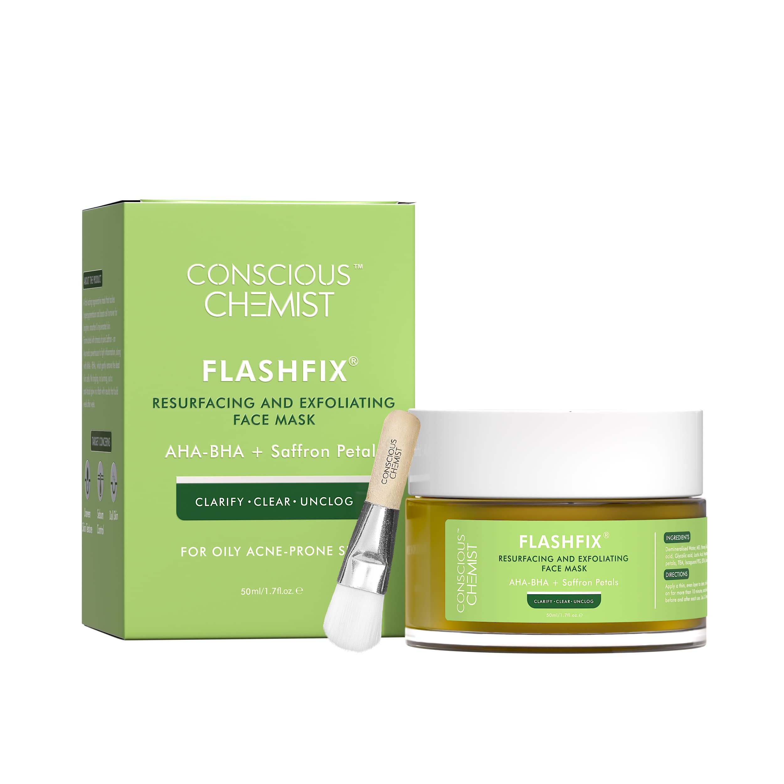 Conscious Chemist® Exfoliating Face Mask For Oily Acne Prone Skin with
