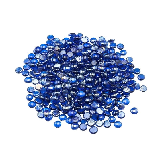 Fire Glass Rocks for Fire Pit - 10 LBS Cobalt Blue 3/4 Inch, Round Fireplace Glass Replacement, Outdoor Fire Pit Decor, Garden Landscape