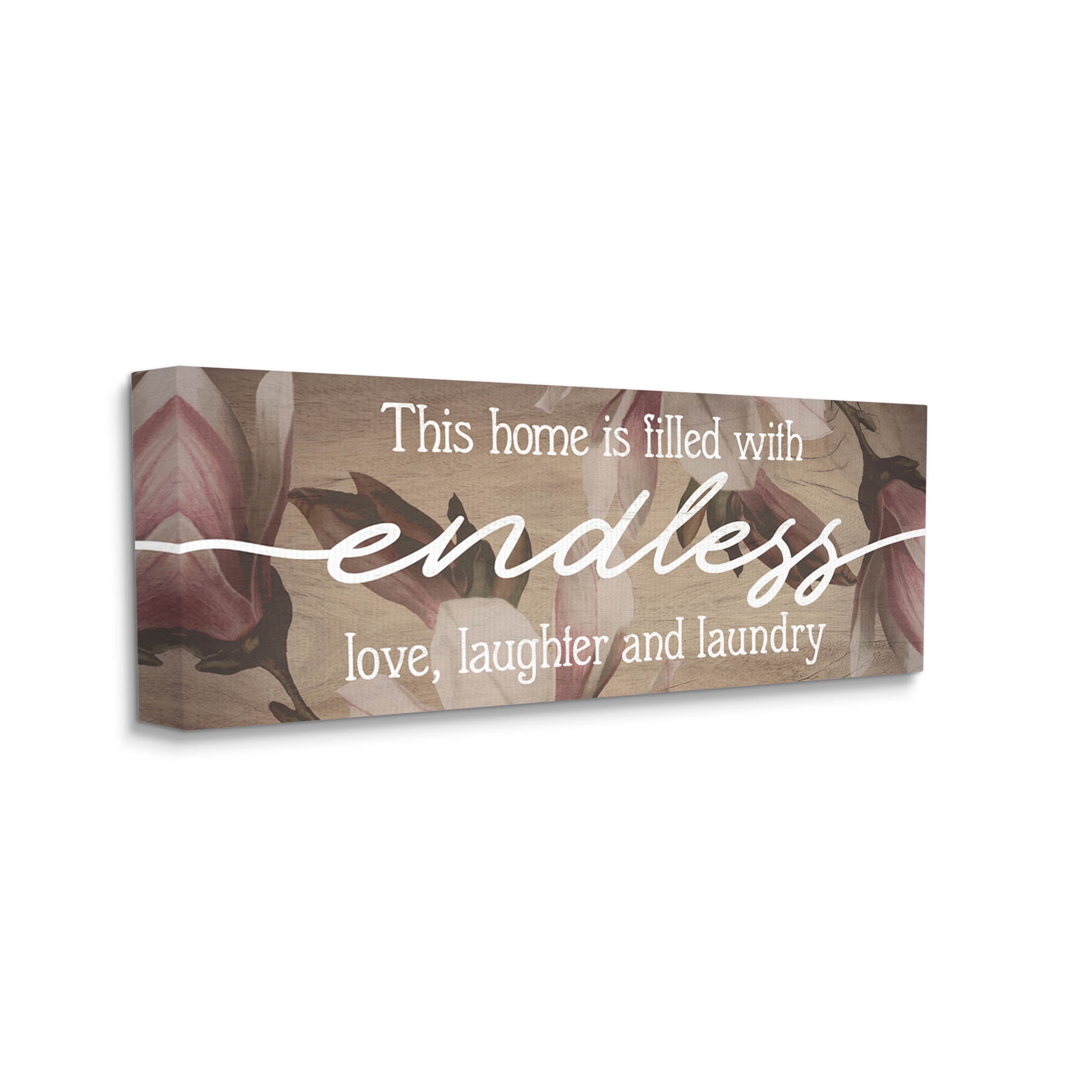 Endless Love Laughter Laundry Phrase Botanical & Floral Graphic Art Gallery Wrapped Canvas Print Wall Art