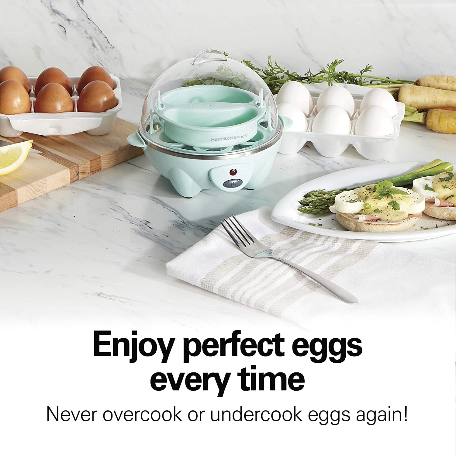 Breakfast Sandwich Maker & Electric Egg Cooker Bundle - Stainless Steel