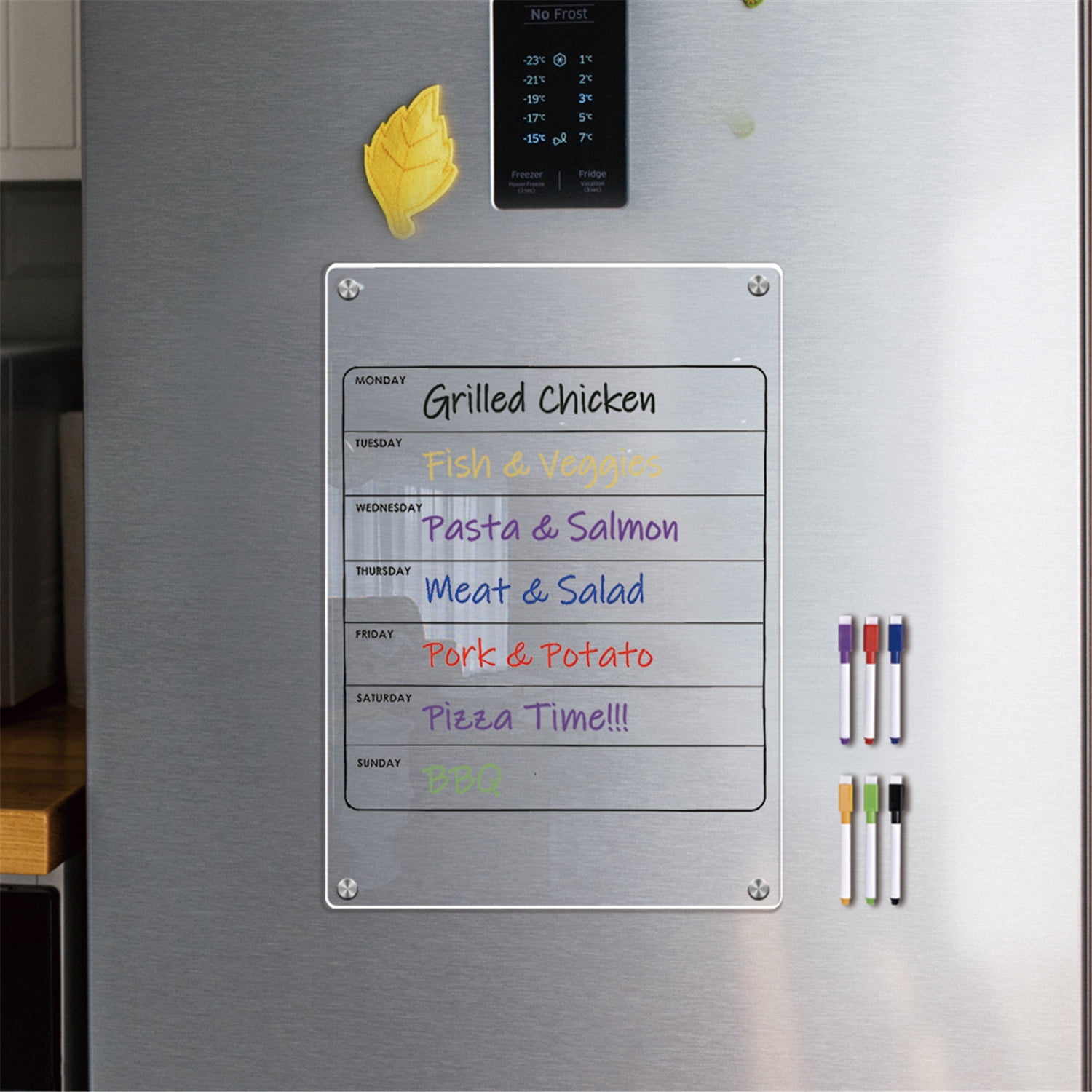 Magnetic Weekly Planner for Fridge,Clear Whiteboard Calendar,Home Organization