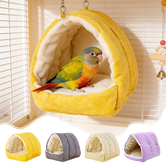 Sentmoon Nid d'Oiseau Perroquets Nid Hamacs Chauds Peluches et Épais Cotons d'Hiver Nids Adaptés aux Perroquets Ou Oiseaux de Taille Moyenne en Hiver