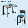 thumbnail image 2 of Dining Table Set for 2 W/Footrest & Backrest, Counter Height Table with 2 Upholstered Bar Chairs, Kitchen Table Set with Corner Protector, for Kitchen Room, Apartment, Pub, Gray, 2 of 8