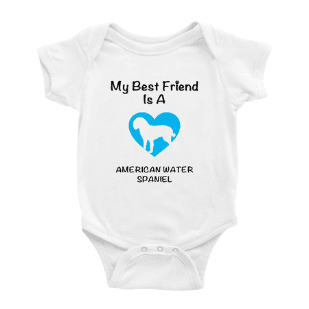 

My Best Friend is A American Water Spaniel Dog Funny Baby Romper 0-3 Months