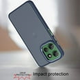 thumbnail image 2 of For Motorola Moto G Power 5G 2025 Polished Oil Thick Acrylic Metal Button Hybrid Case Cover - Dark Blue, 2 of 3