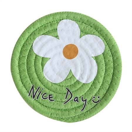 

Heat-resistant Mat Cotton Slip-Proof Round Insulation Pads for Cooking Green Small
