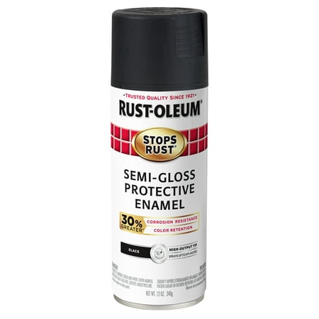 (3 Pack) Rust-Oleum Stops Rust Advanced Semi-Gloss Black Protective Enamel Spray Paint, 12 (Best Enamel Paint For Metal)