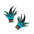 thumbnail image 2 of Muñequeras de plumas Yinane Floral Azul, 2 of 8