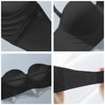 thumbnail image 7 of absanyy Women's Convertible Strapless Bra, Stretchy Comfortable Demi Cup, Smooth No-Show, Moderate Support, Black, Size L, 7 of 7