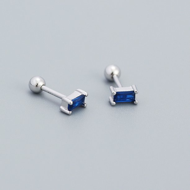 Pendientes de plata esterlina 925 para mujer, aretes de circonita cuadrada de oro de 14k, Piercing para la oreja, joyería de calidad de lujo, venta al por mayor, 2023