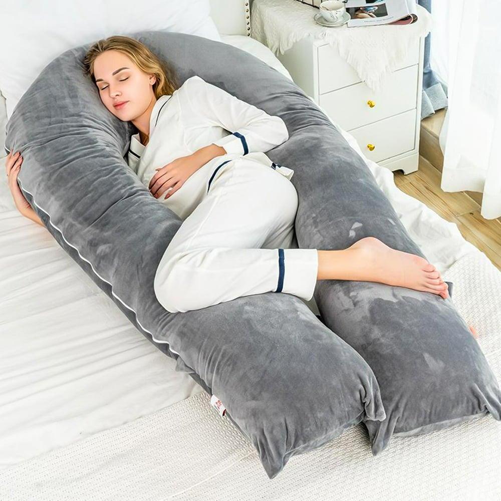 Queen Rose Gray Pregnancy U Shaped Body Pillow, for Pregnant Women