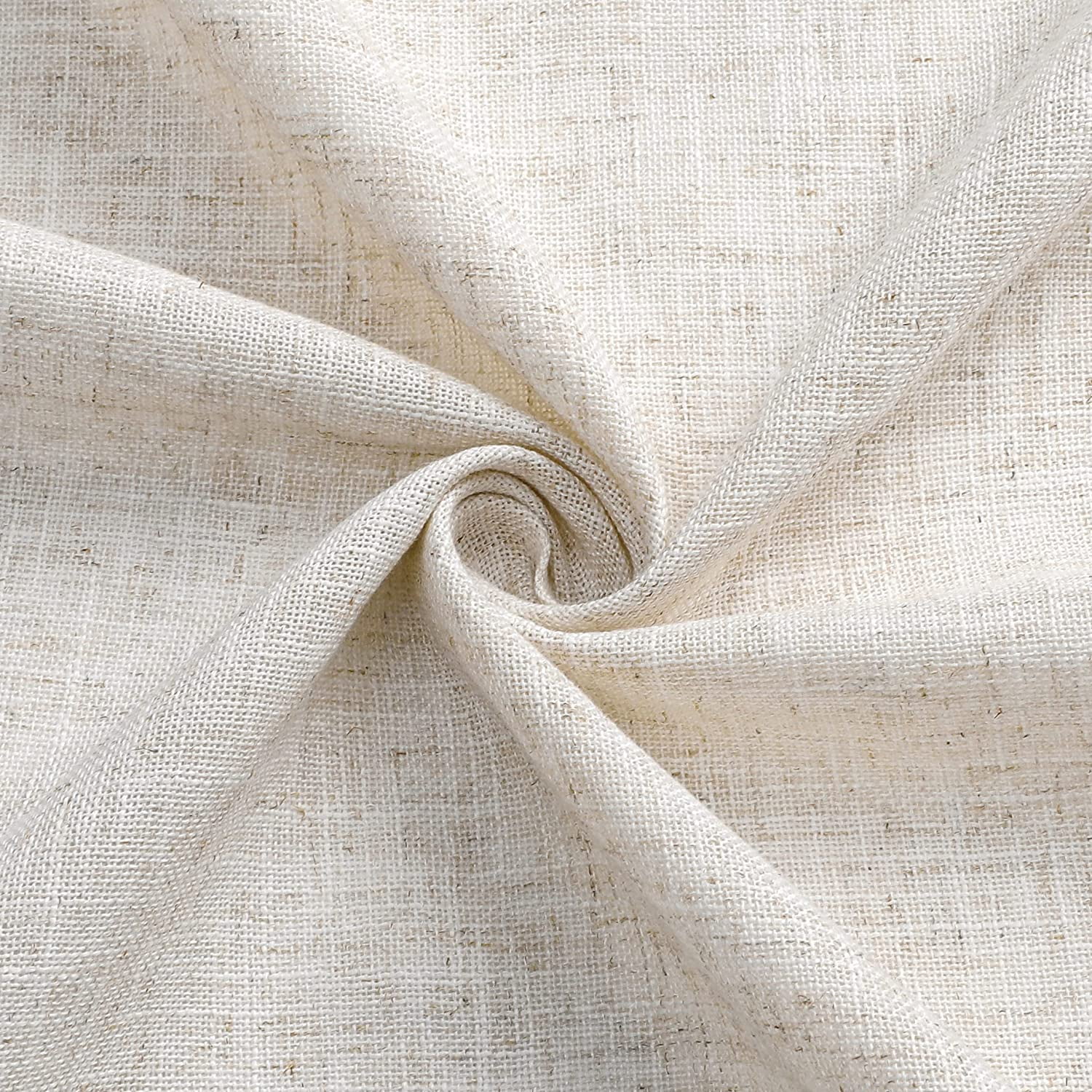 Bohogeo Natural Linen Curtains Long Back Tab Semi Sheer Curtain Drapes, Elegant Casual Linen Textured Window Treatments Panels/Drapes 2 Panels, Beige, 40''x84''