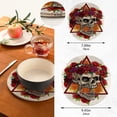 thumbnail image 3 of SKYSONIC Cartoon Colorful Skull Pot Holders Trivets, 2 Pcs Heat Resistant Trivets,Flower Wreath Roses Cotton Thread Weave Mats for Hot Pads Pans Pot Bowl Teapot for Kitchen Decor, 3 of 7