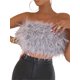 thumbnail image 1 of SAYOO Mujeres Plumas Crop Tops Faux Fur Tube Top Sin Mangas Color Sólido Camisole Cami Chaleco para Club Party SAYOO  Vogue, 1 of 5