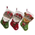 thumbnail image 1 of RV 3 piezas Calcetines navideños Bolsas de regalo Adornos navideños Suministros navideños Colgante de árbol de Navidad de Papá Noel brillar Electrónica, 1 of 5