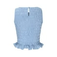 thumbnail image 4 of Gyexs Women Shirred Tank Top Ruffle Sleeveless Tanks Frill Smocked Halter Camisole Tops Summer Trendy Streetwear (Blue, XL), 4 of 6