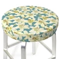 thumbnail image 3 of Pofeuu Lilies Flowers Print Round Bar Stool Covers - Super Soft and Washable Elastic Stool Cushion Slipcover Easy Clean Velvet-14 inch, 3 of 7