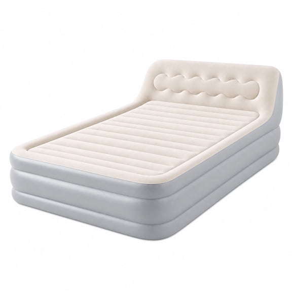 SUGIFT 15.7 in Queen Air Mattress with Headboard, Inflatable Airbed with Cordless Rechargeable Pump