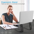 thumbnail image 2 of Boyata Laptop Stand, Aluminum Ergonomic Laptop Riser Computer Stand for Desk, Detachable Laptop Holder Compatible for All 10-15.9" MacBook Air Pro, Samsung, Acer, Dell Laptops-Black, 2 of 7
